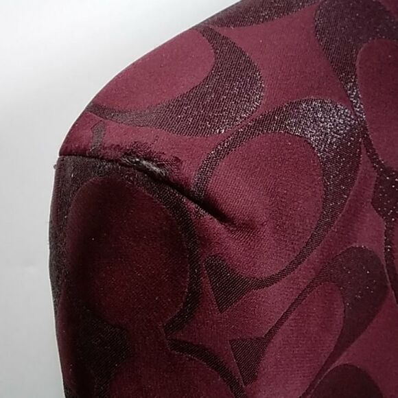 VTG,COACH SIGNATURE LUREX #F1382-F26246 BURGUNDY METALLIC COLOR WOMEN BAG #26246 - Picture 13 of 15